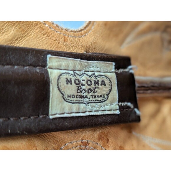 VTG Nocona Boot Men's Size 10 D Two Toned Leather Cowboy Western Boots - Picture 8 of 9